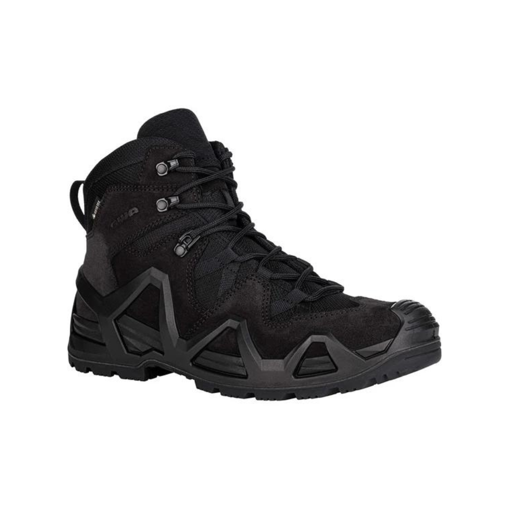 Chaussures noires Zephyr GTX Mid MK2 de Lowa, améliorées pour plus de durabilité et de performance, avec semelle isolante et antidérapante, tige résistante et certification EPI