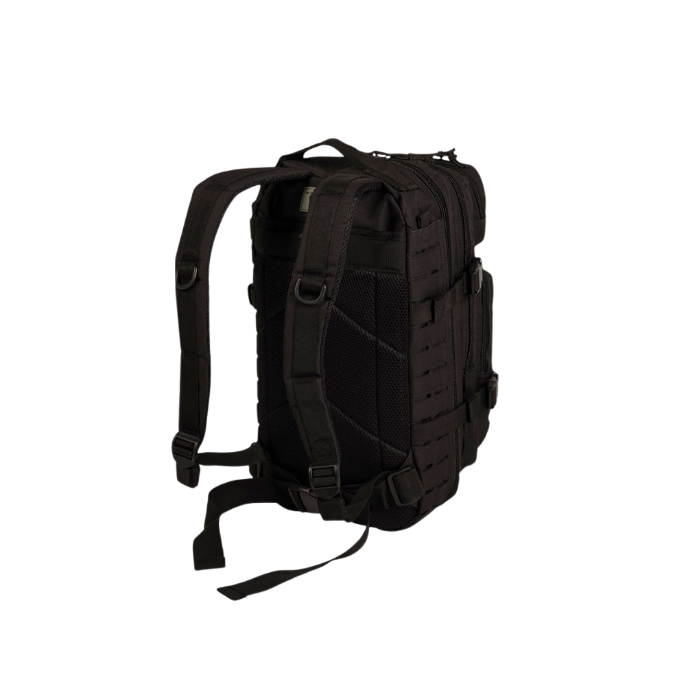 Sac à dos militaire noir US Assault 20L avec système Laser-Cut de Mil-Tec