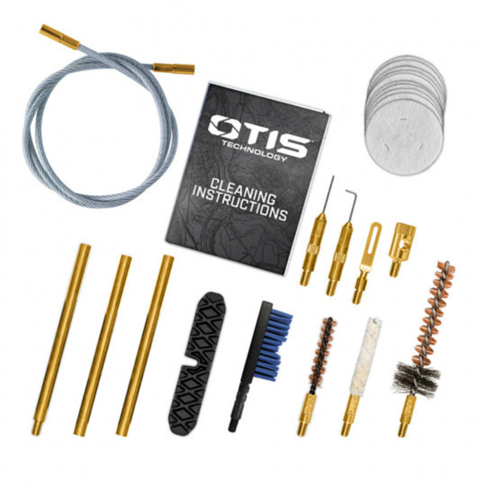 Kit de nettoyage d'armes .223/5.56 mm de la marque Otis, produit aux États-Unis, comprenant divers accessoires pour un entretien professionnel de votre arme à feu