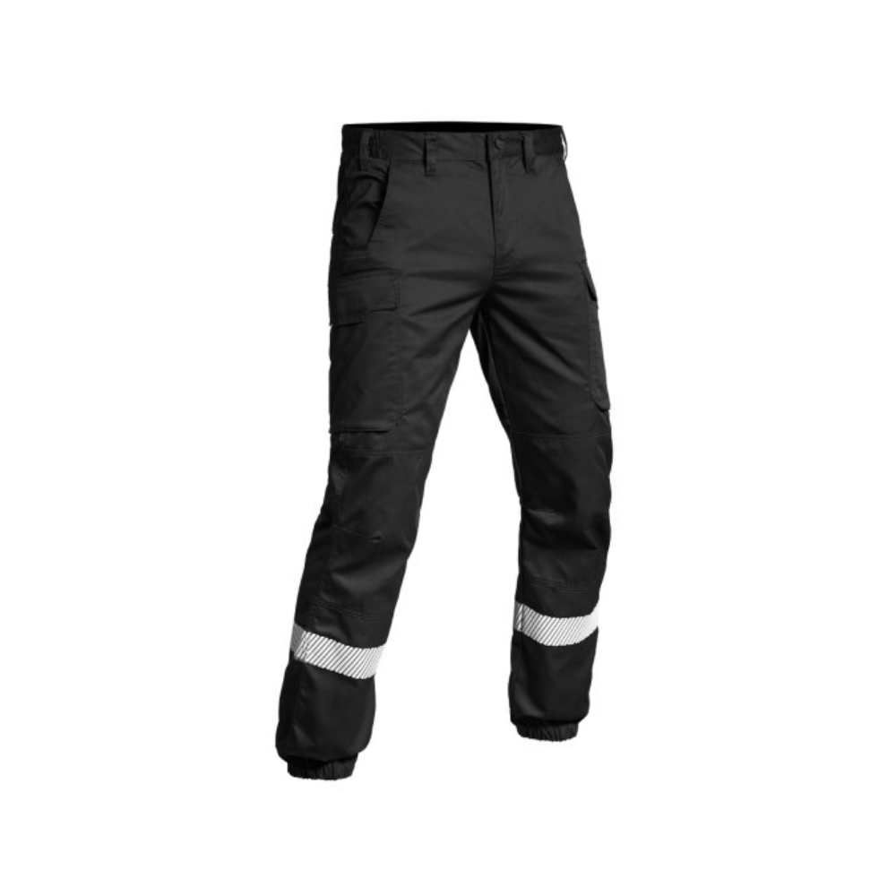 Pantalon de sécurité SÉCU-ONE noir avec bandes rétro-réfléchissantes HV-TAPE de A10 Equipment