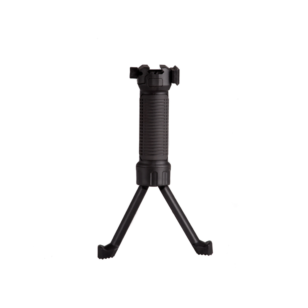 Poignée avant bipied en polymère EBF-2 avec bipieds renforcés en métal de IMI Defense, transformable et fiable dans des conditions difficiles, idéale pour la stabilité des fus