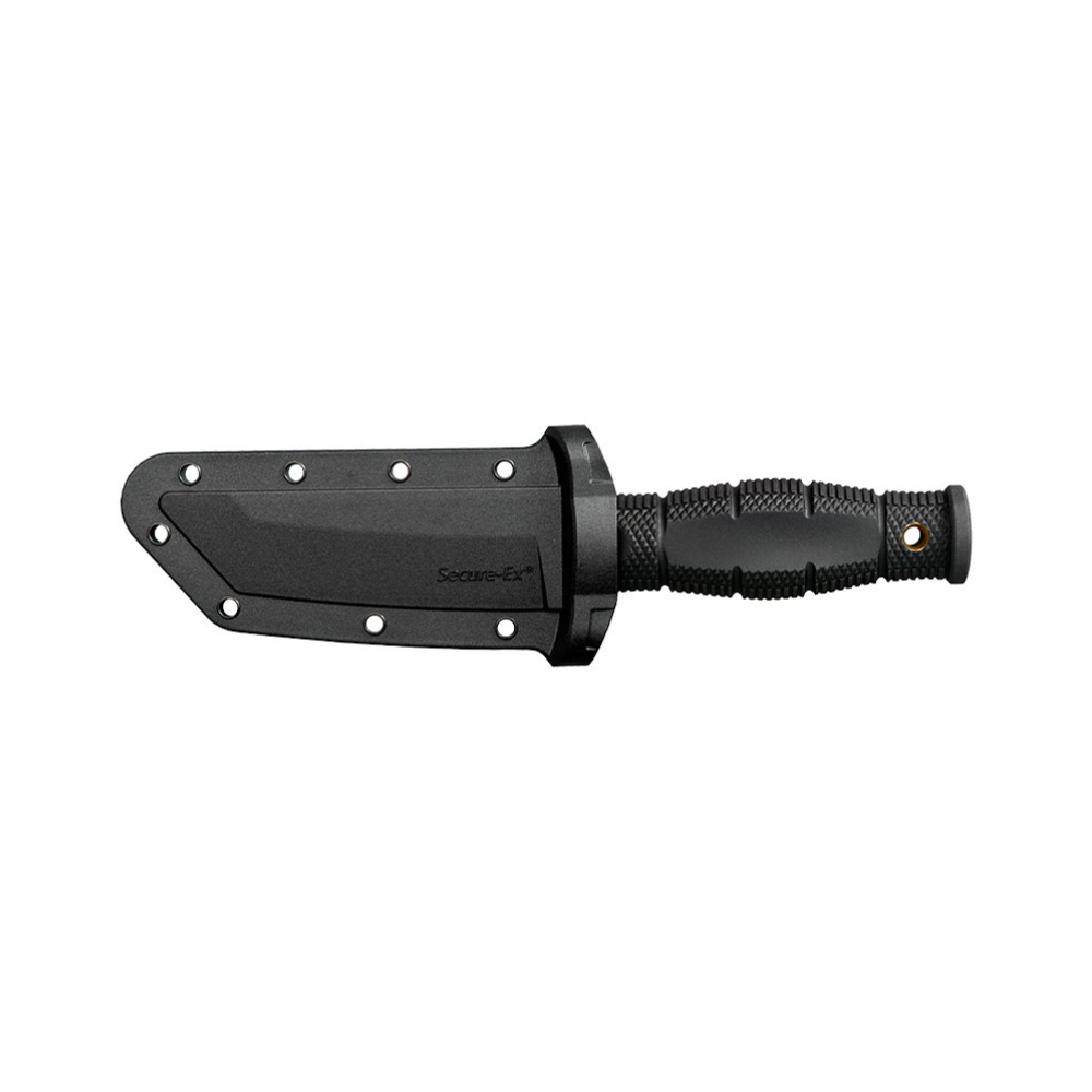 Mini couteau Leatherneck Tanto Cold Steel avec lame tanto en acier inoxydable 8Cr13MoV et garde en inox, idéal pour percer grâce à sa pointe robuste.