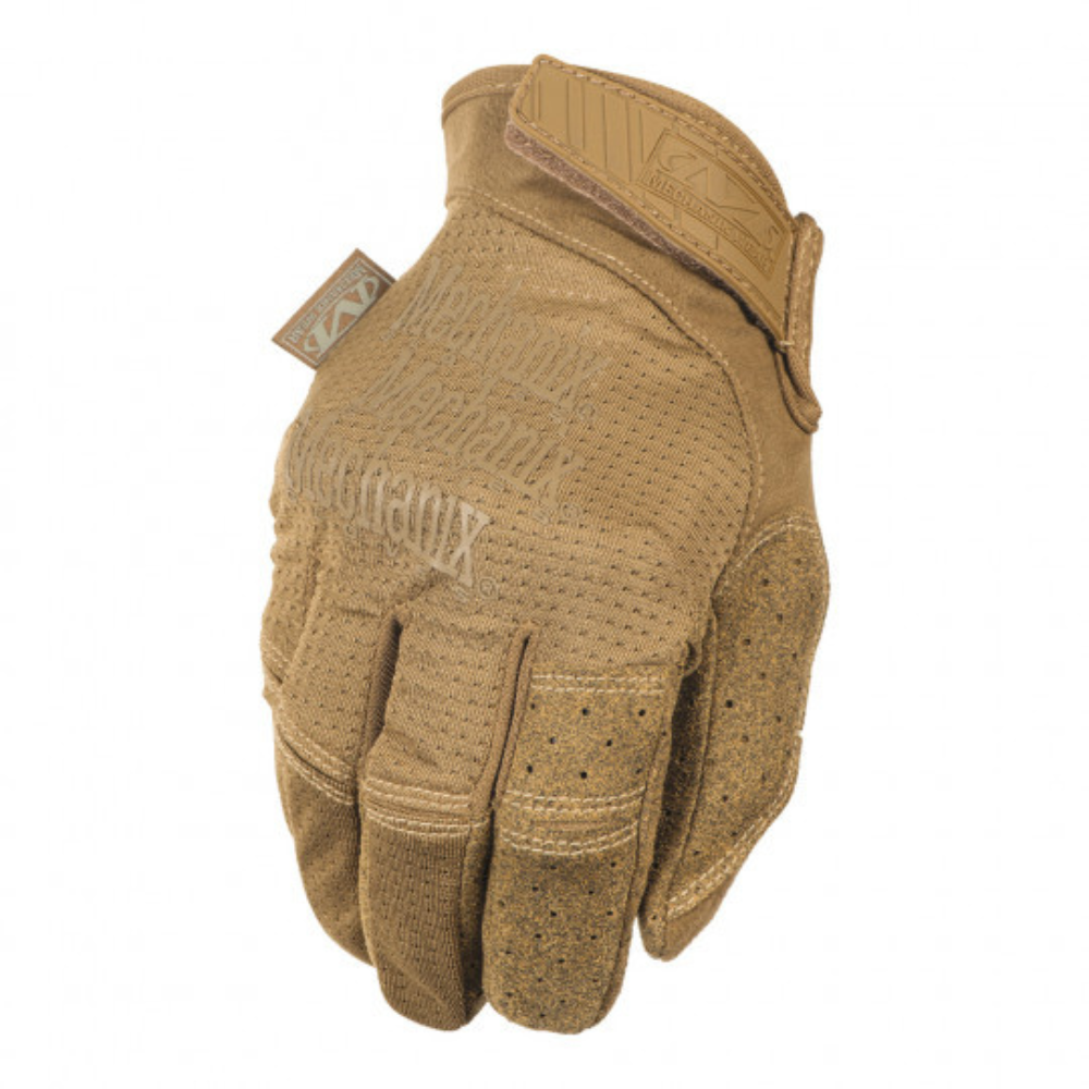 Gants de palpation Specialty Vent de Mechanix pour temps chaud, avec ventilation optimale, sensibilité au toucher et compatibilité écran tactile, en coloris tan et noir, tailles S à 2XL