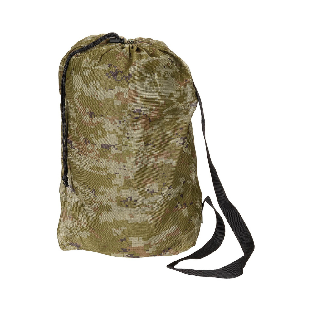 Filet de camouflage Ghillie Woodland MFH avec pantalon, veste, chapeau et couvre-fusil, dotés de bandes élastiques et poches d'accès, en polyester ignifuge