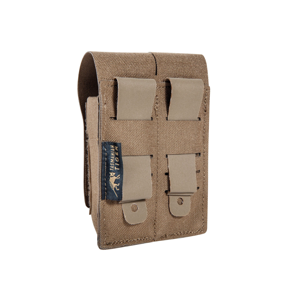 Porte chargeur double TT DBL PISTOL MAG POUCH MKIII de Tasmanian Tiger pour deux chargeurs de pistolet, avec fermeture Velcro et système d'attache MOLLE, fabriqué