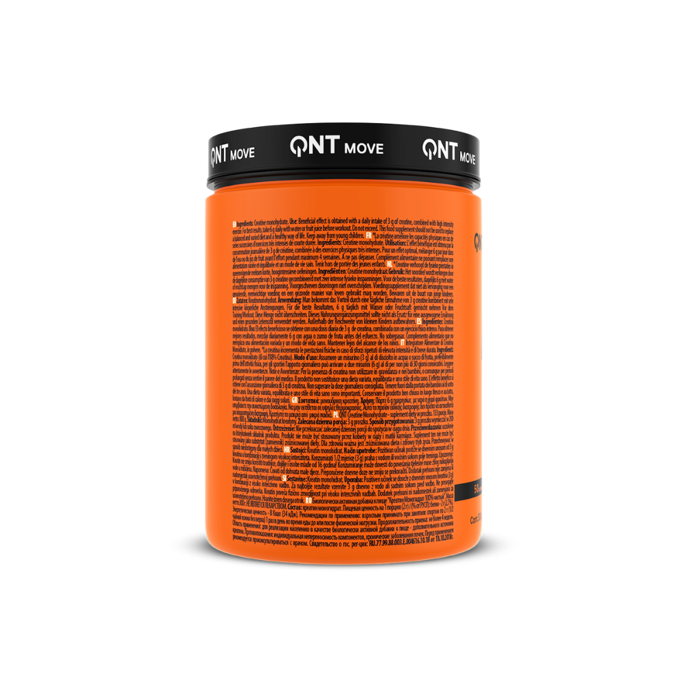 Pot de créatine monohydrate pure 300g de QNT pour améliorer la performance sportive et la récupération post-entraînement