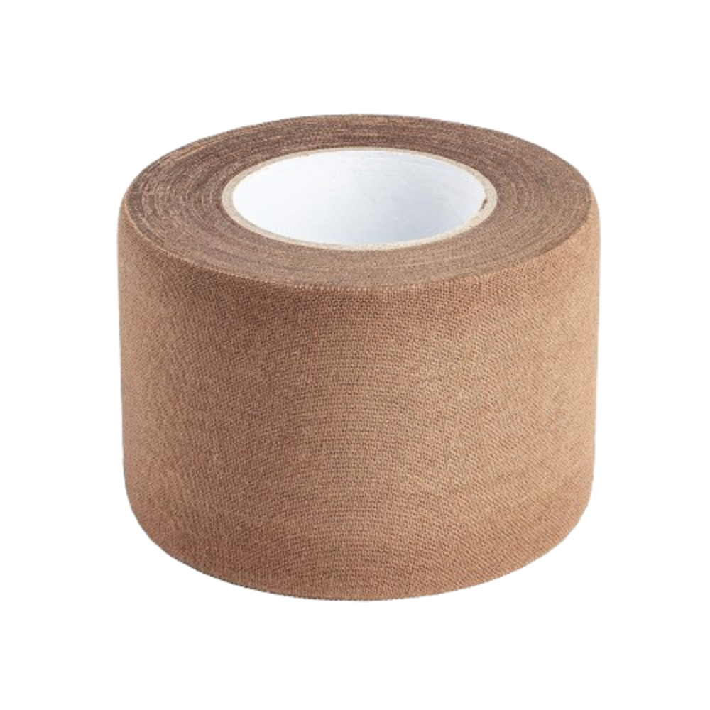 Rouleau de bande adhésive 5cm x 10cm, composée à 62% de coton et 38% d'adhésif thermo-fusible, de marque A10 Equipment