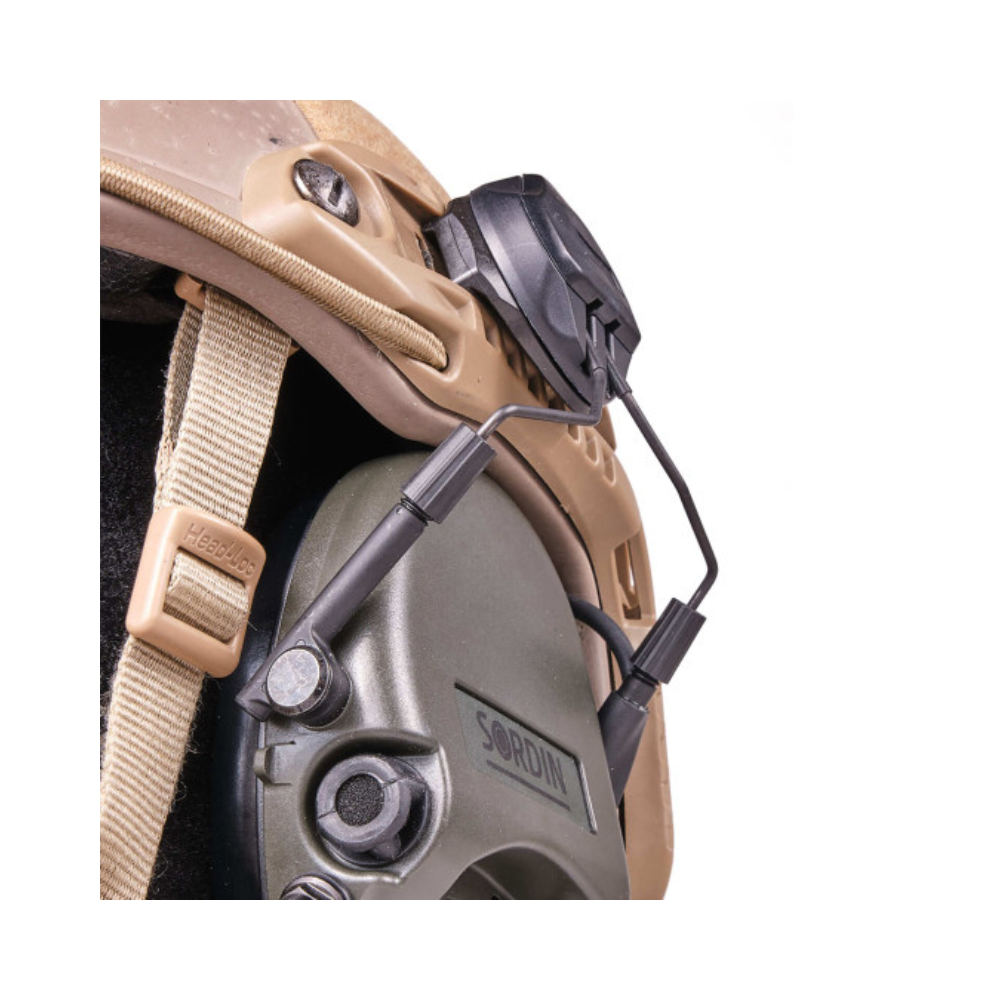 Fixation de casque anti-bruit Sordin Supreme Pro-X Slim et SFA sur casque tactique