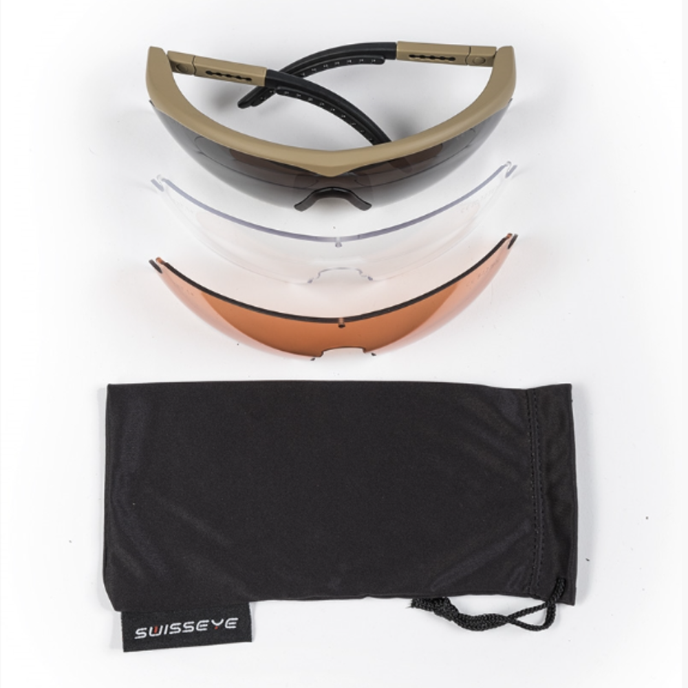 Balistiques Raptor lunettes de Swiss Eye avec verres interchangeables, fabriquées en nylon, avec verre en polycarbonate anti-éclats, anti-buée, résistant aux rayures, offrant