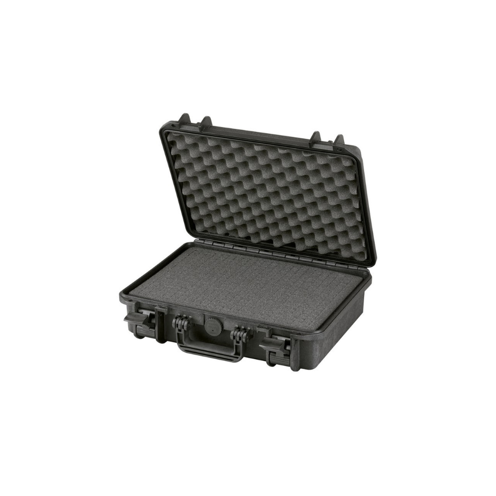 Valise de transport étanche noire MAX380 H115S par Max Cases, résistante aux chocs et à l'eau, idéale pour le transport d'objets fragiles et de grande valeur.