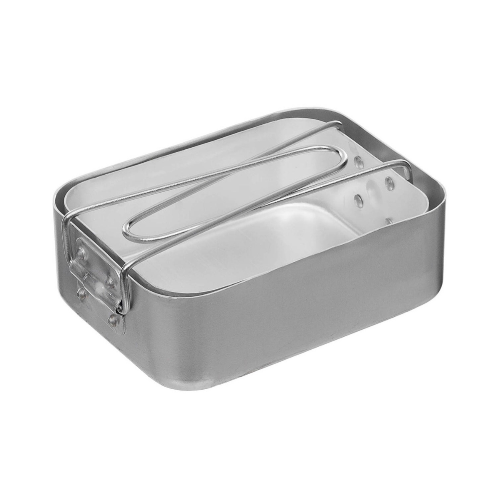 Quart gamelle 2 pièces en aluminium empilable avec poignées pliables, MFH