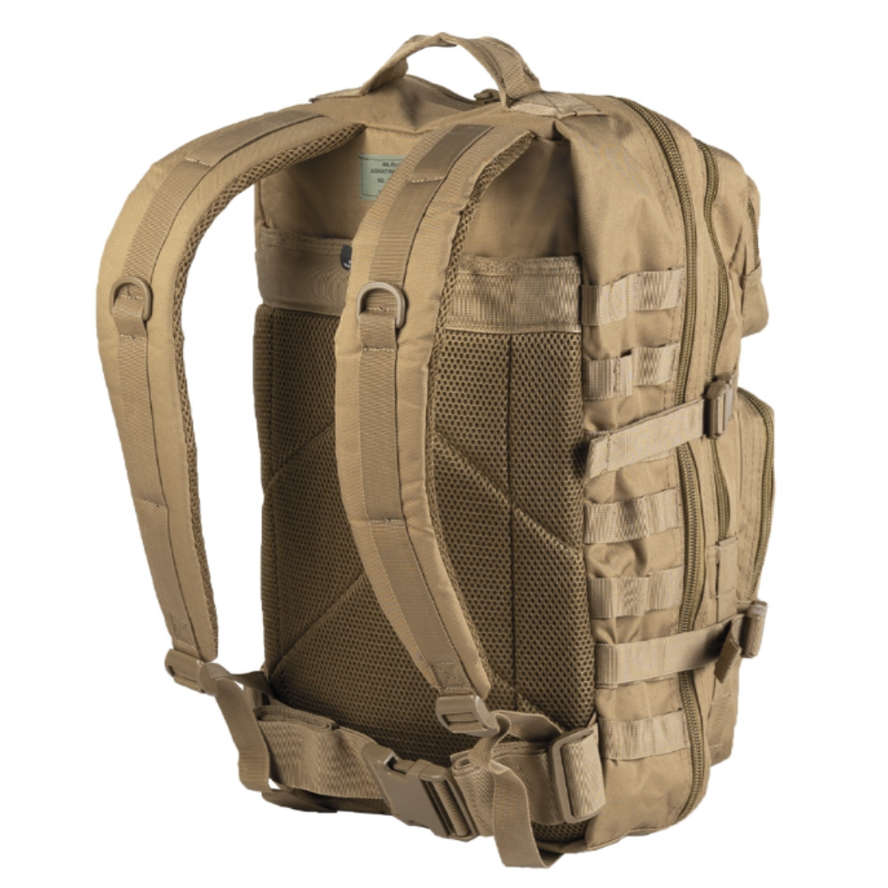 Sac à dos militaire US Assault Large 36L de Mil-Tec avec rembourrage EVA, compartiments multiples et fixations Molle.