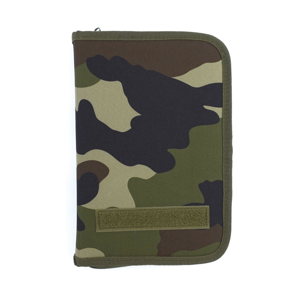 Porte documents Opex en polyester avec poches zippées, porte-nom et bloc-notes A5 dans un design camo CE