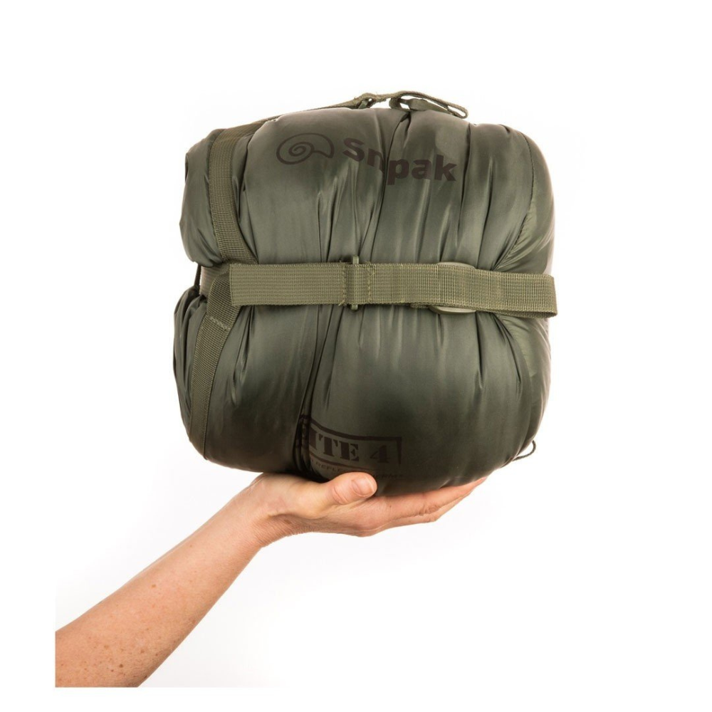 Sac de couchage sarcophage Softie Élite 5 vert olive de Snugpak, adapté pour les basses températures.
