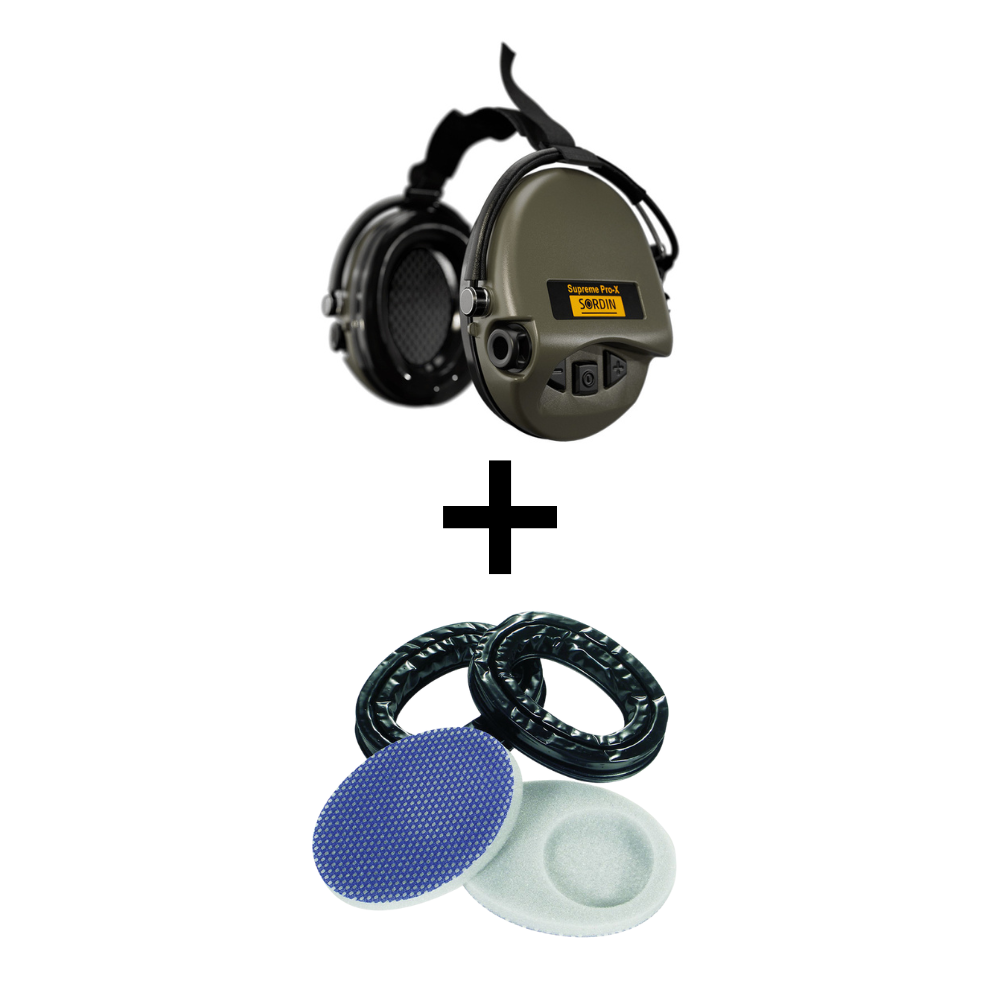 Serre-nuque Casque anti-bruit Pro-X Supreme de Sordin avec coquilles repliables, système sonore avancé et réduction de bruit optimale