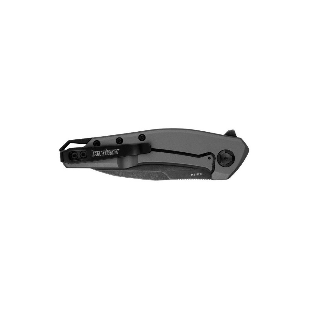 Kershaw Sanctum, couteau pliant avec lame BlackWash en acier 8Cr13MoV, manche en acier inoxydable et verrouillage frame lock pour une utilisation quotidienne polyval
