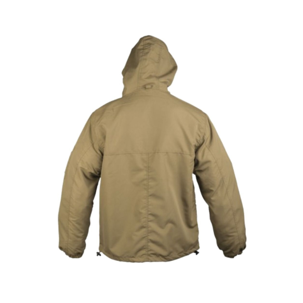 Veste coupe-vent tactique d'été Mil-Tec en polyester avec grande poche poitrine zippée, deux poches obliques zippées, et élastiques ajustables à la taille et aux poign