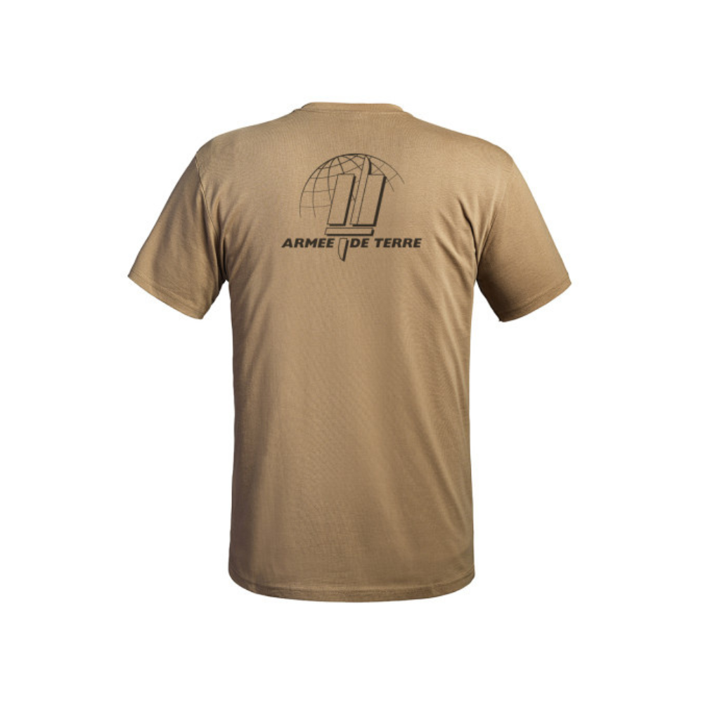 T-shirt Armée de Terre vert olive en coton, tailles XS à 3XL, réservé aux personnels de la Défense