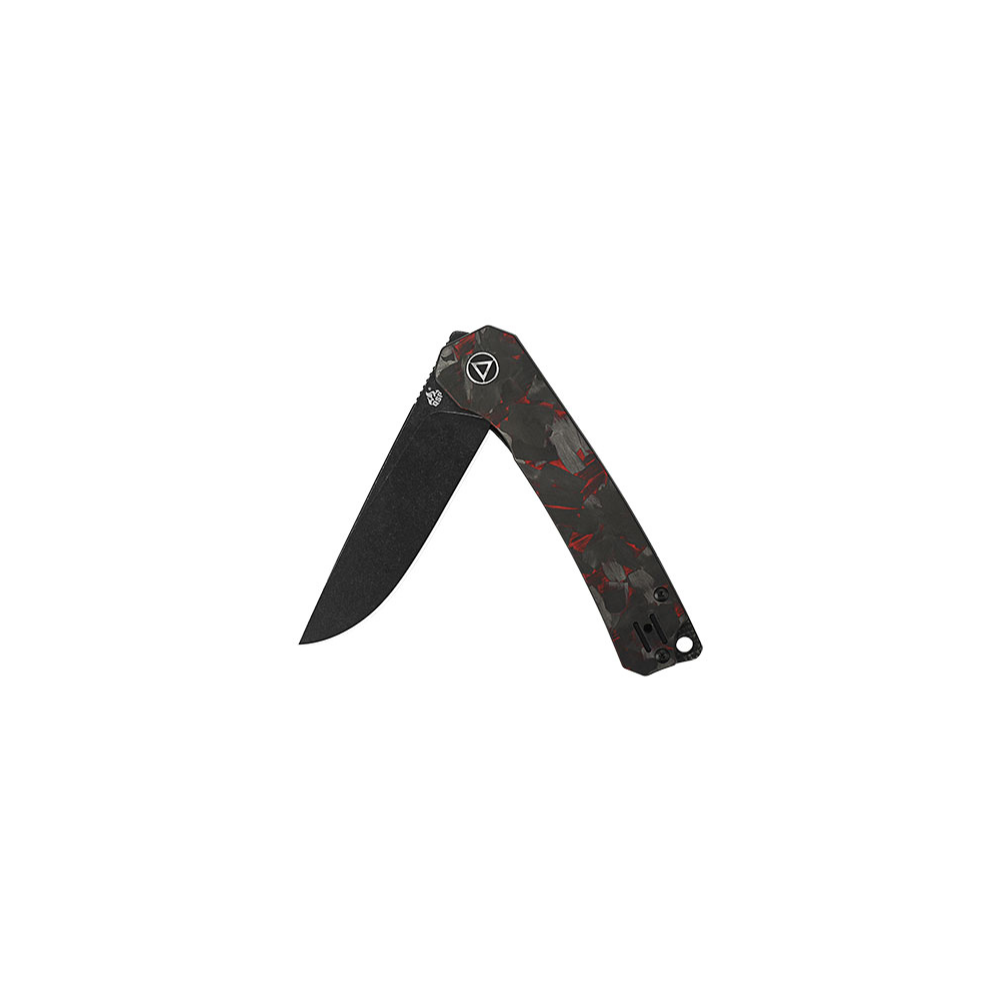 Couteau pliant Osprey QS139F2 QSP avec lame noire de 82mm, manche en carbone/G10, et système d'ouverture à roulement à billes