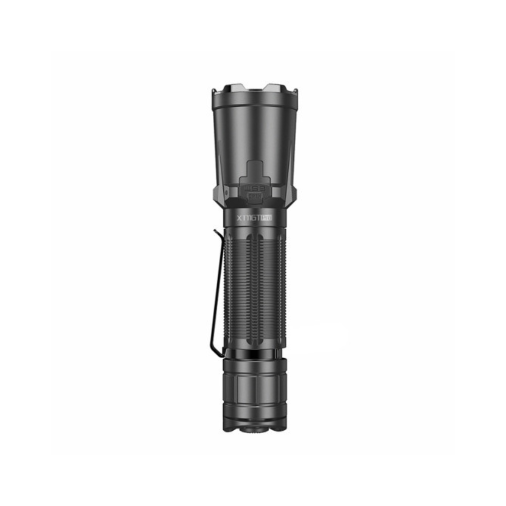 Klarus XT11GT PRO V2.0 lampe tactique rechargeable noire, 3300 lumens, résistante aux chutes, étanche, avec prise USB-C et autonomie maximale de 120 heures