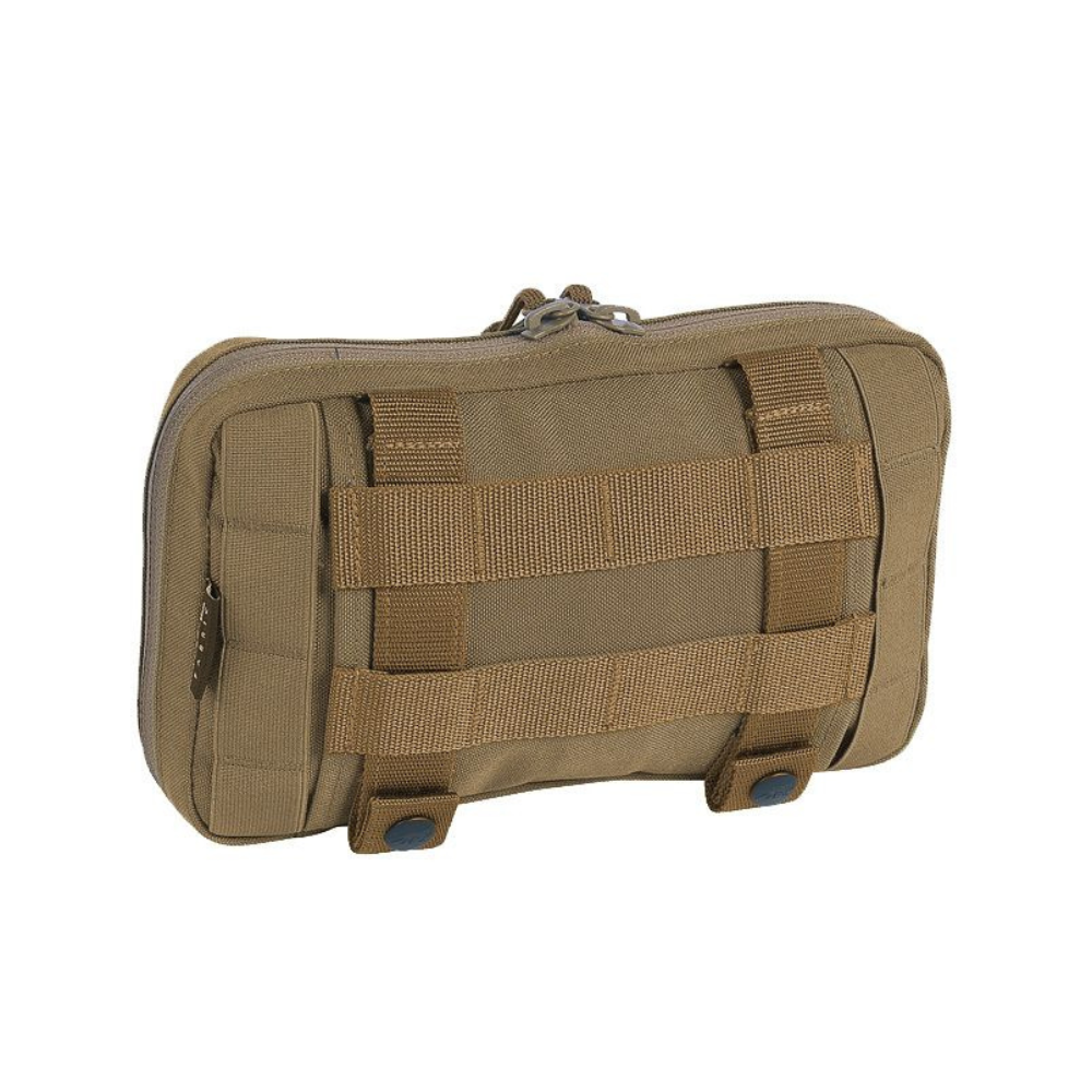 Poche tactique TT Leader Admin Pouch Coyote de Tasmanian Tiger avec divers compartiments, poche transparente pour documents et système MOLLE, avec boucle de fixation pour lampe de poche, en tissu