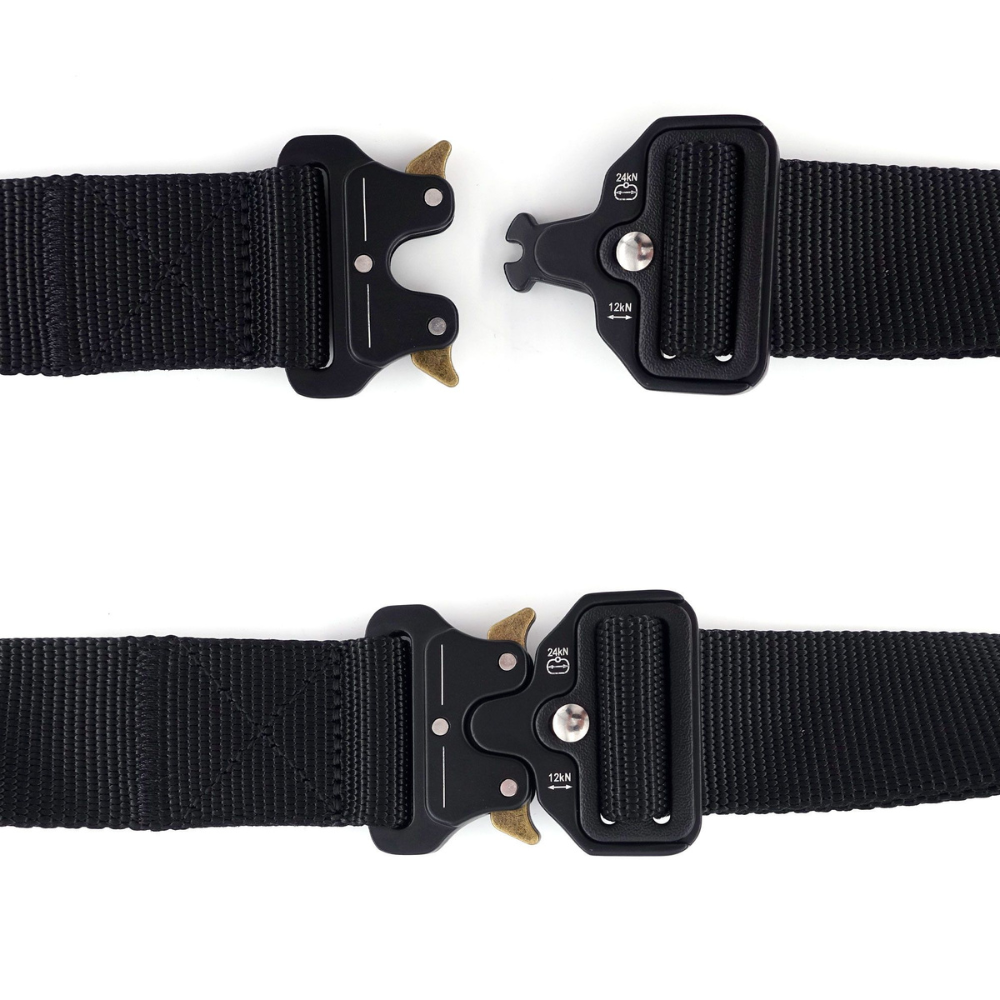 Ceinture en nylon réglable Yucon Coyote avec boucle acier à attache rapide, taille unique, non destinée à l'escalade, le sauvetage ou comme équipement de protection individuelle.