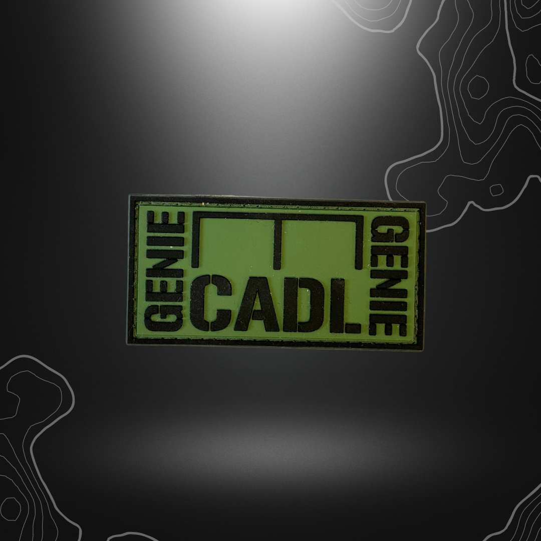 Patch brodé du spécialiste CADL Génie sur fond vert variant légèrement de teinte