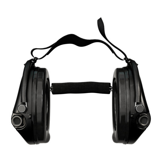Un casque anti-bruit Pro-X Suprême avec serre-nuque de Sordin, idéal pour un port sous un casque tactique, avec une excellente restitution des sons faibles et une forte réduction des nuis