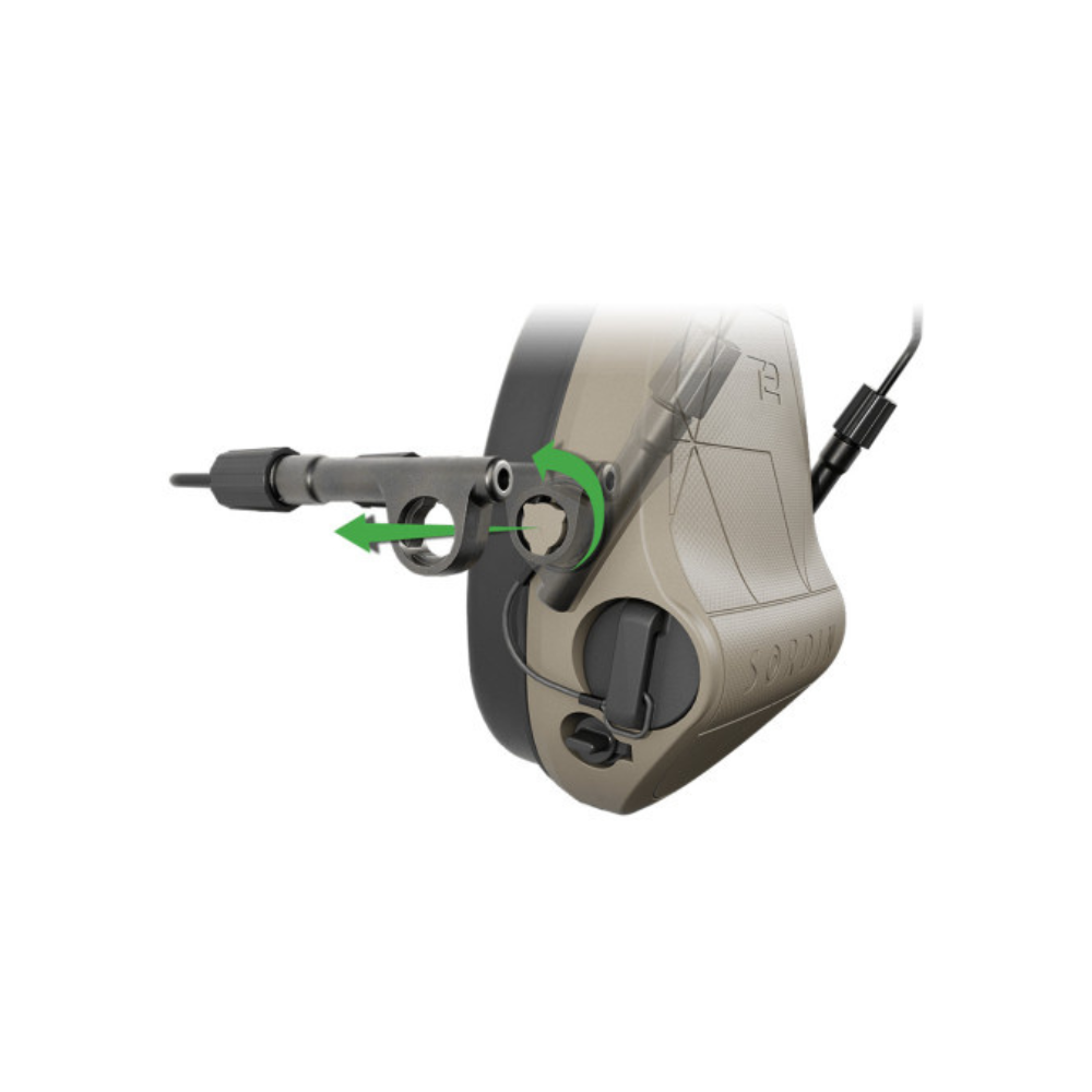 Fixation de casque anti-bruit Sordin Suprême T2/X2 BT sur casque tactique avec système ARC-rail