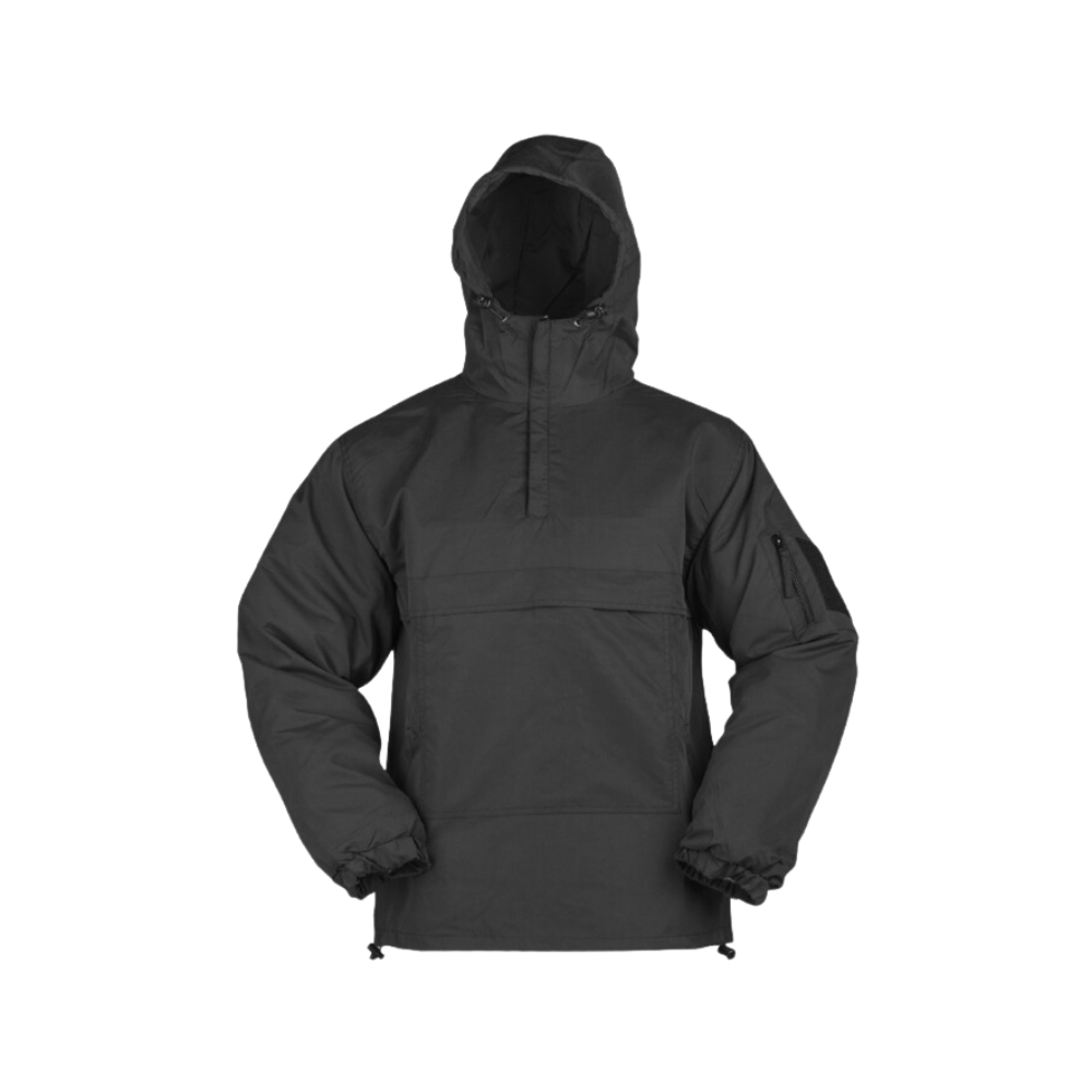 Veste coupe-vent tactique d'été Mil-Tec en polyester avec grandes poches à fermeture éclair et tirants élastiques aux poignets et à la capuche