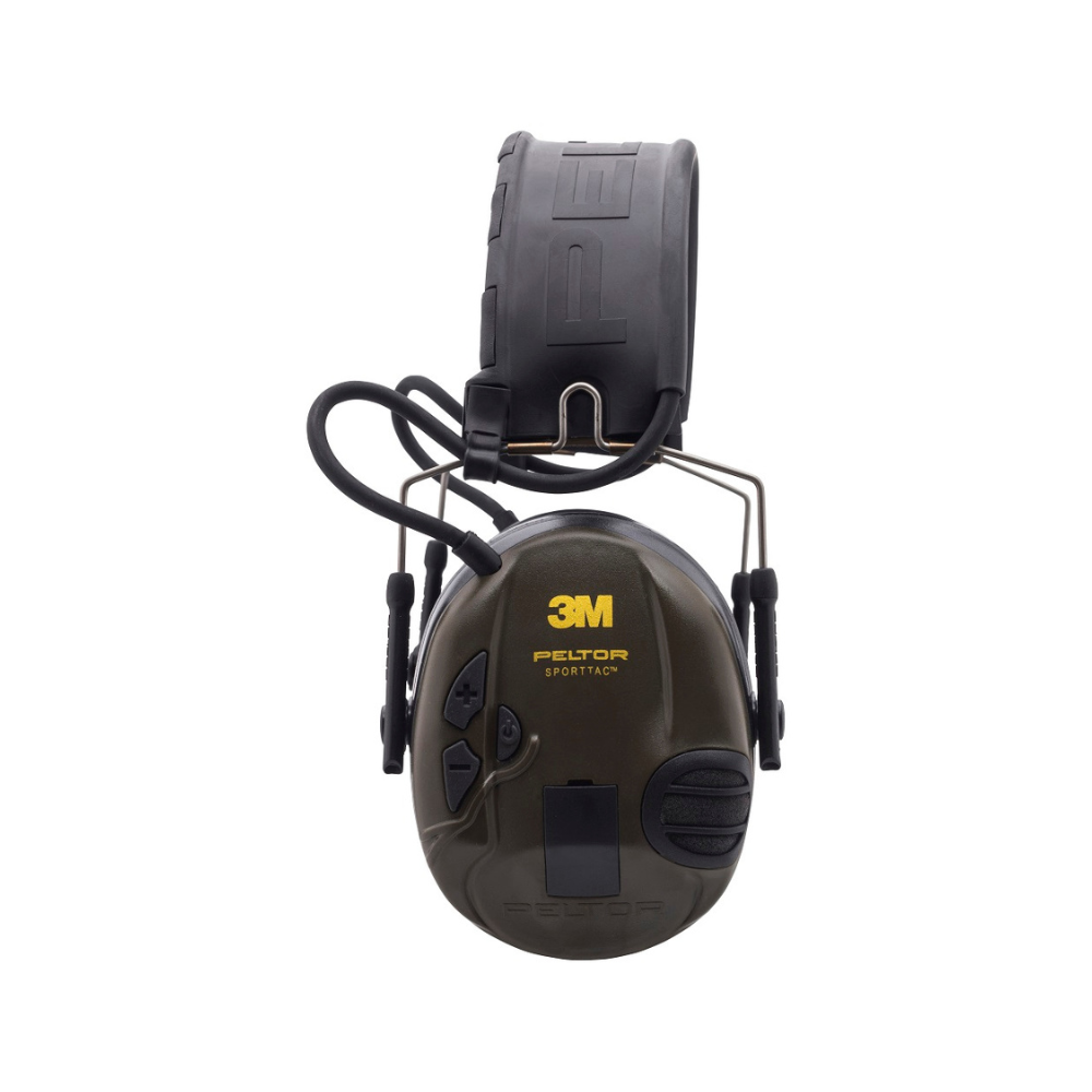3M PELTOR SportTac casque anti-bruit vert pour chasse et tir, avec modulation sonore et entrée audio pour radio externe