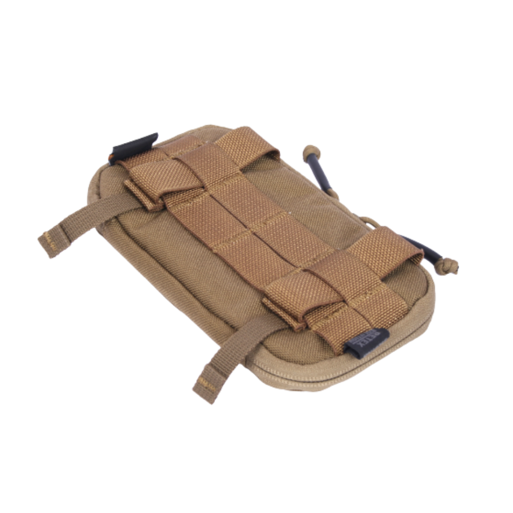 Poche Molle Admin pour téléphone tan par Retex Solution avec fixation MOLLE, support velcro et protection anti-choc