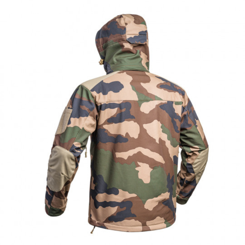 Veste militaire V2 Softshell Fighter de A10 Equipment en tissu résistant Ripstop, dotée de la technologie Soft-Shell 3 layers pour imperméabilité et respirabilité, renforcée en Cordura