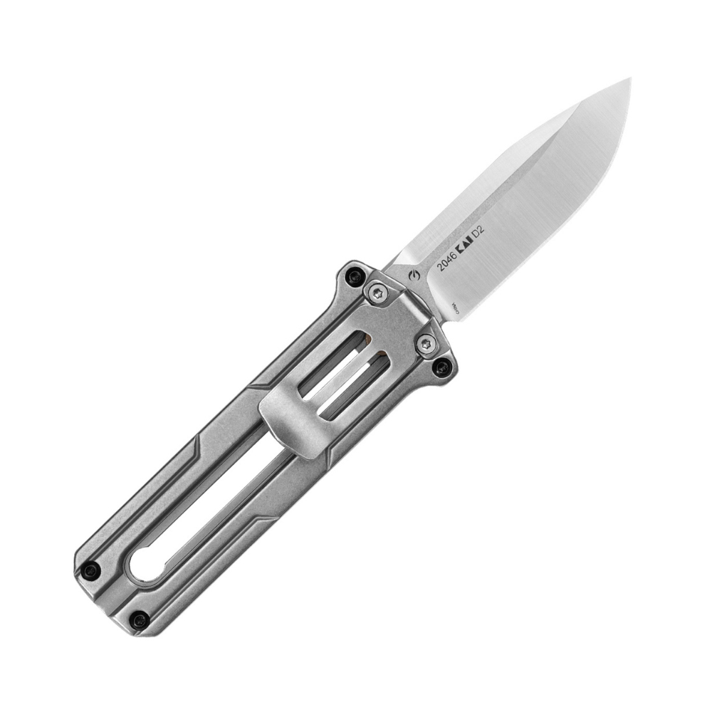 Kershaw Cybernet KW2046 couteau pliant léger, facile à nettoyer et transporter, avec design minimaliste, lame en acier D2 et manche en acier inoxydable.