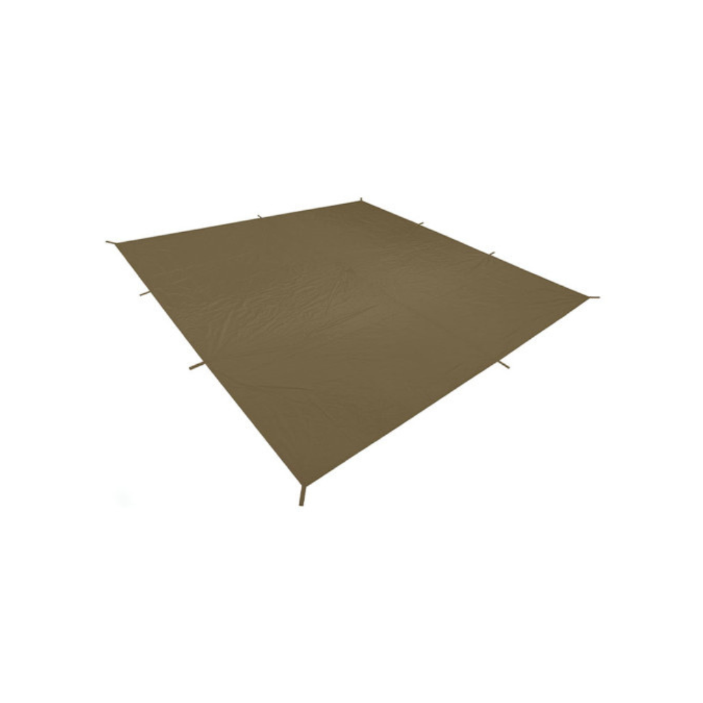 Bâche terrain EXPÉDITION 3x3M de A10 EQUIPEMENT, résistante, compacte et légère, avec enduction imperméable et coutures étanches.