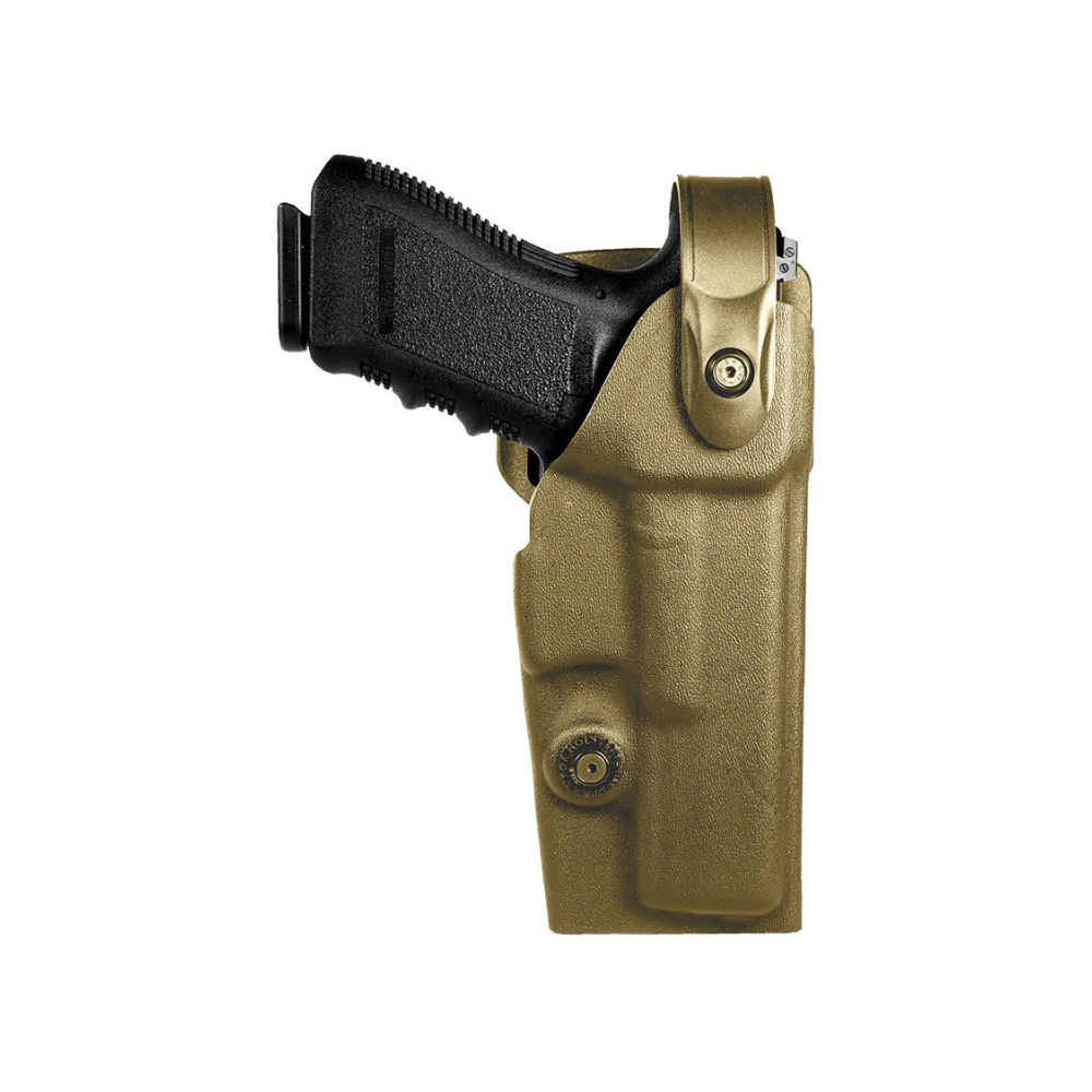 Holster droitier Vegatek Duty VKD804 pour Glock 17/19/22/23, en polymère injecté thermo-moulé, avec revêtement intérieur pour protection de l'arme