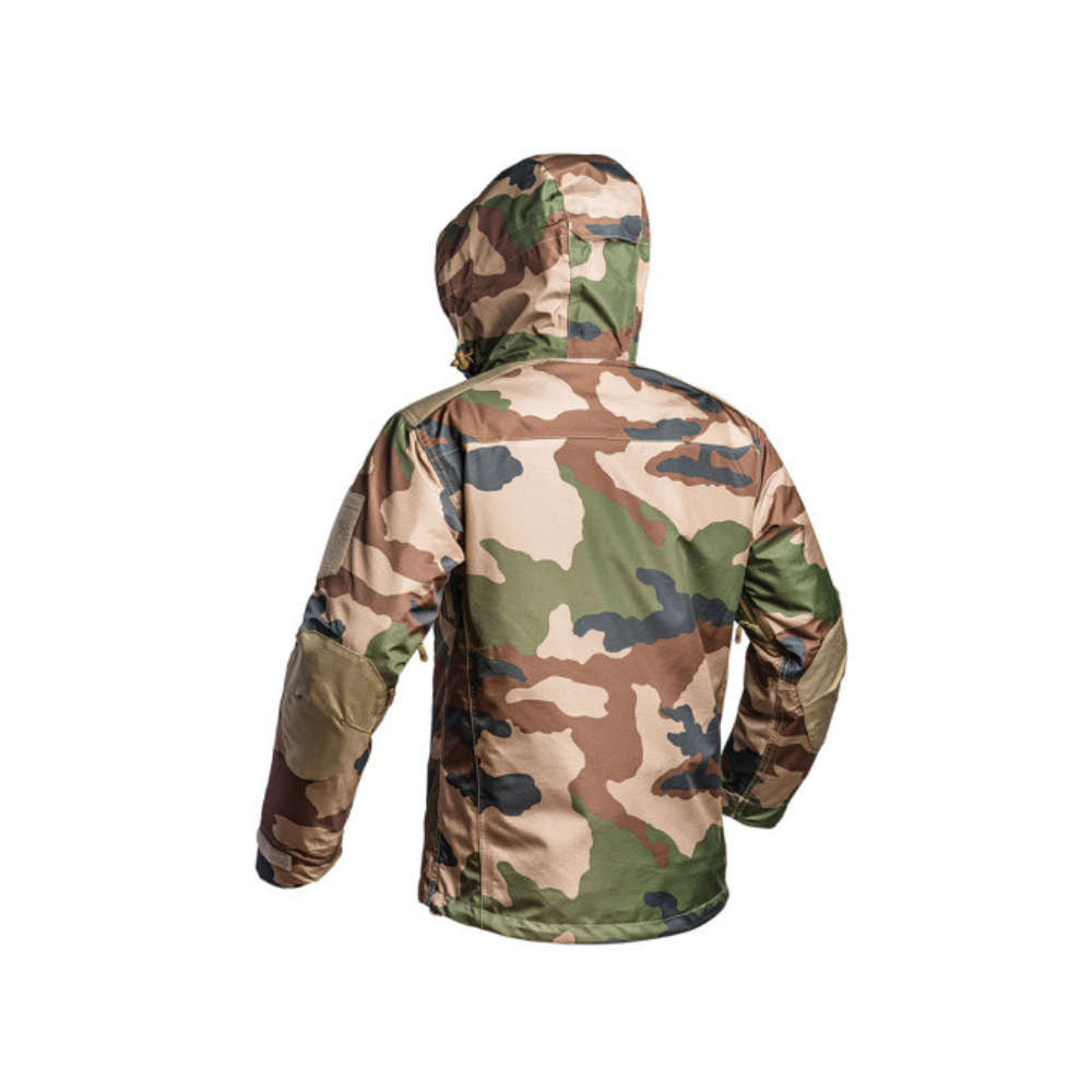 Parka Hardshell Fighter vert olive résistante et ergonomique de A10 EQUIPMENT avec technologie HARD-SHELL 2 couches pour une protection optimale