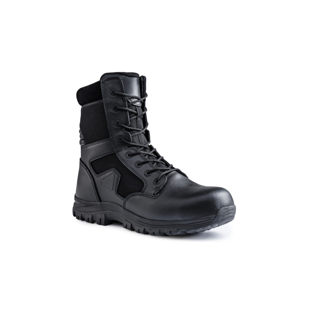 Chaussures SÉCU-ONE 8 ZIP TCP noires d'A10 Equipment pour professionnels de la sécurité, avec semelles GRIP-URBAN et ERGO-SOFT, coque de protection TOE CAP