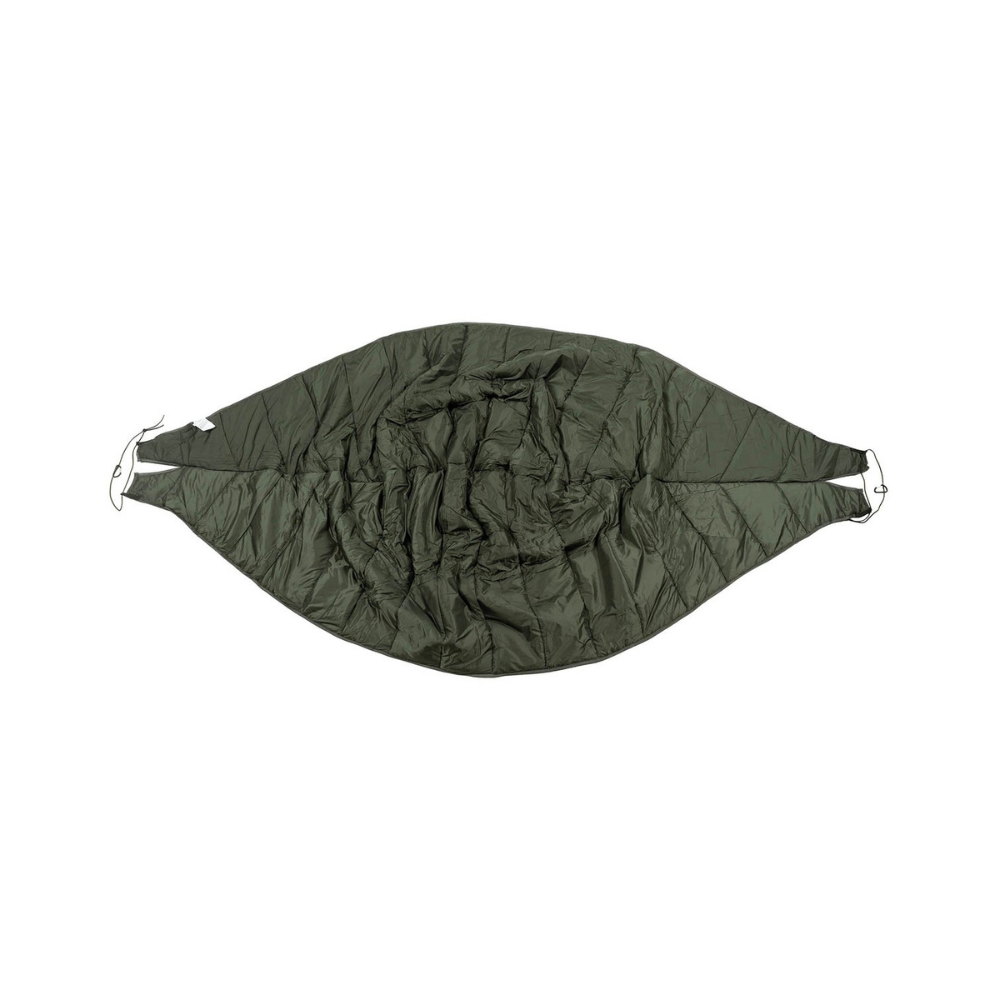 Underquilt vert olive MFH pour hamac avec moustiquaire, toile indéchirable, cordes de fixation réglables et fermeture éclair à double sens