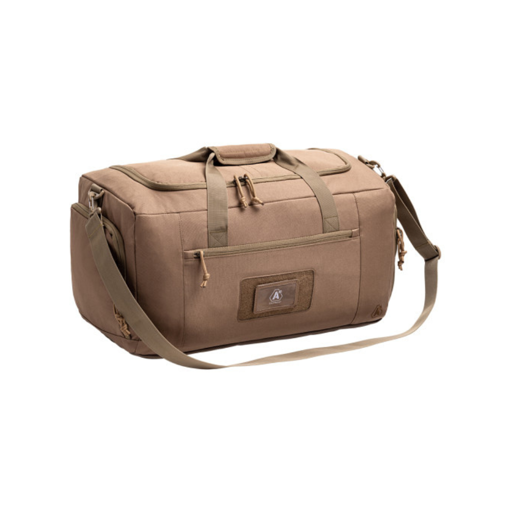 Sac de transport robuste TRANSALL 45L de A10 Equipment, conçu pour des missions exigeantes, en tissu polyester résistant avec traitement déperlant DWR-TECH.