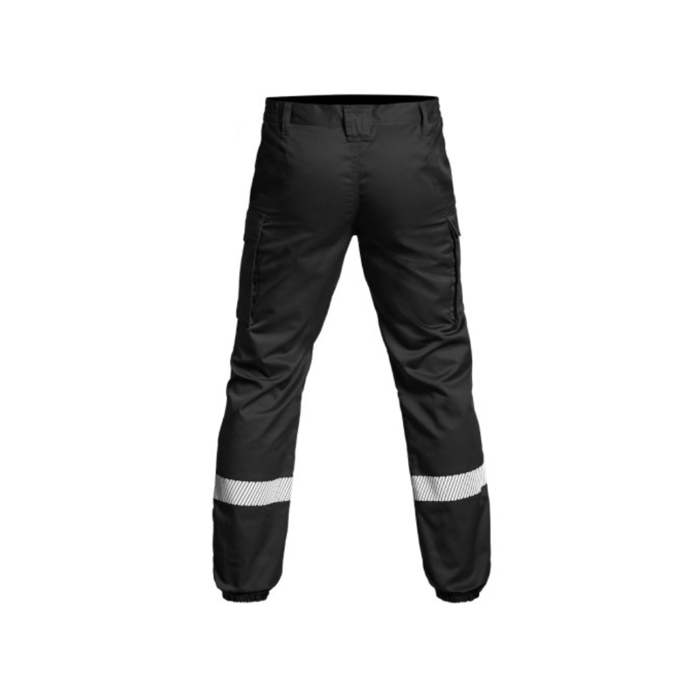 Pantalon de sécurité SÉCU-ONE élastiqué noir avec bandes réfléchissantes HV-TAPE d'A10 Equipment