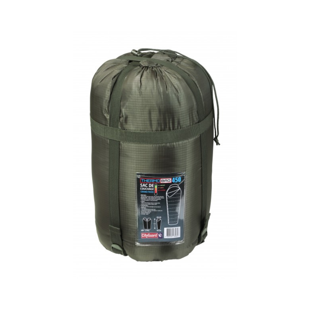 Sac de couchage Thermobag Tempéré 450 Cityguard en polyamide déperlant et anti-déchirure avec doublure en microfibre