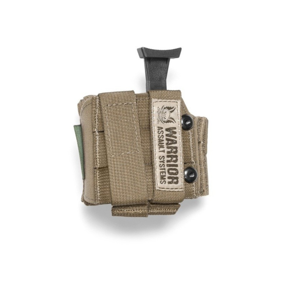 Holster universel droitier Coyote de Warrior Assault avec fermeture velcro, fixation pontet et sangles MOLLE