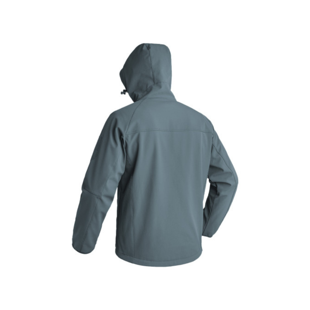 Veste softshell INSTRUCTOR de la marque A10 EQUIPMENT, imperméable, respirante et coupe-vent, en polyester noir, avec doublure polaire pour un confort thermique optimal.