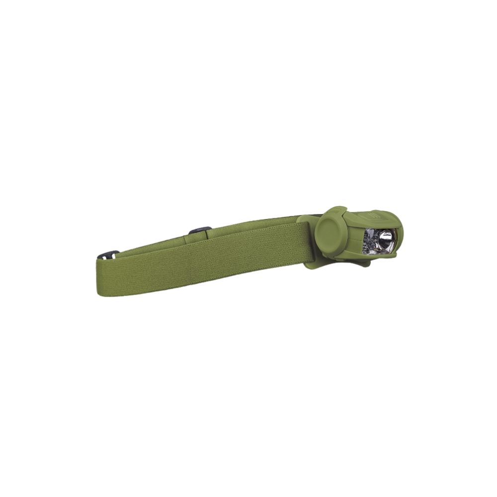 Lampe frontale LED 4 Mil-Tec avec bandeau en polyester, lumière claire, LED ultraclair en vert, bleu, rouge, et blanc, fixation système molle possible, 65 lumen, durée d