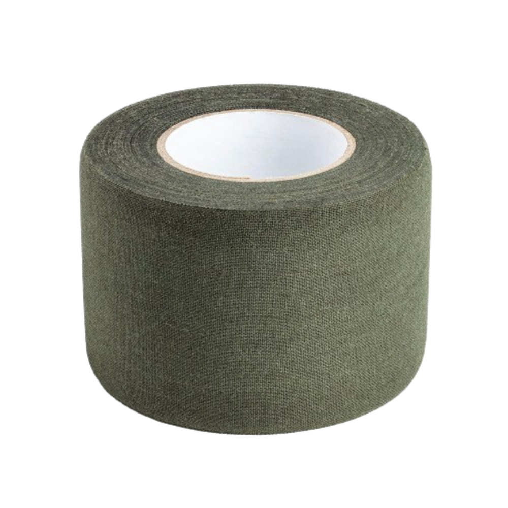 Adhesive tape 5cm x 10cm from A10 Equipment, composed of 62% cotton and 38% thermo-fusible adhesive, ideal for camouflage, protection, and repair