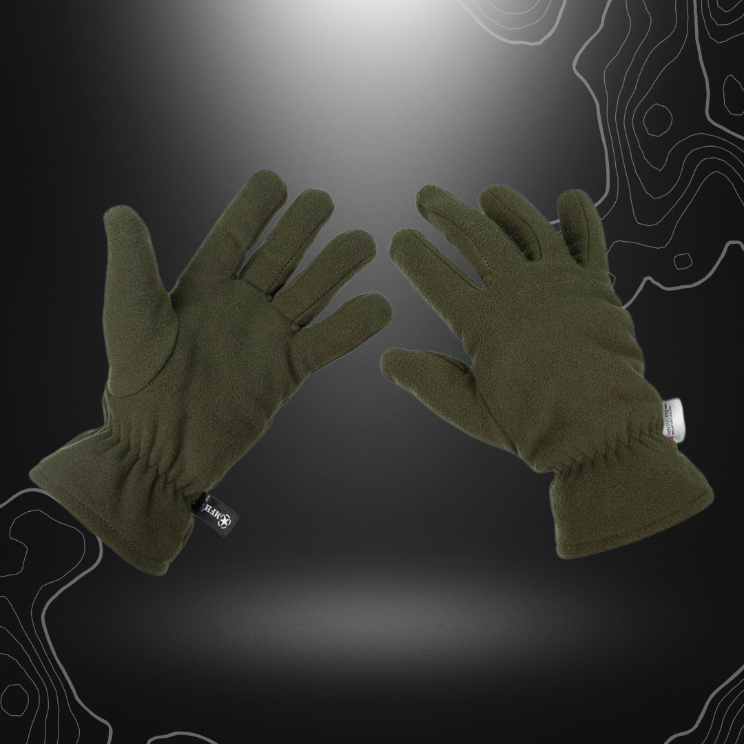Gants polaires verts 3M Insulation - MFH avec cordon élastique et doublure chaude en 100% polyester