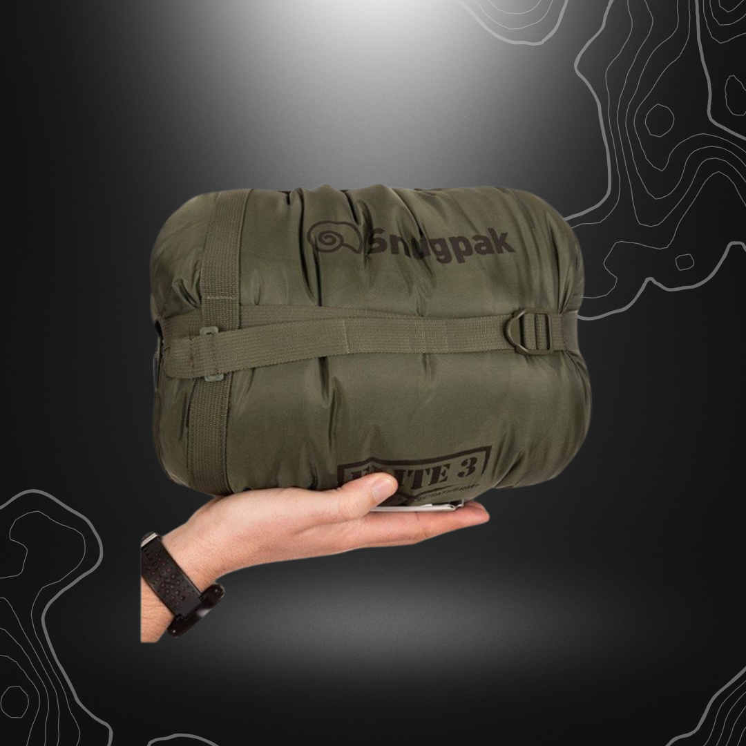 Sac de couchage sarcophage Snugpak Softie Élite 3 en vert olive avec panneau d'expansion intégré et clips réglables pour la longueur