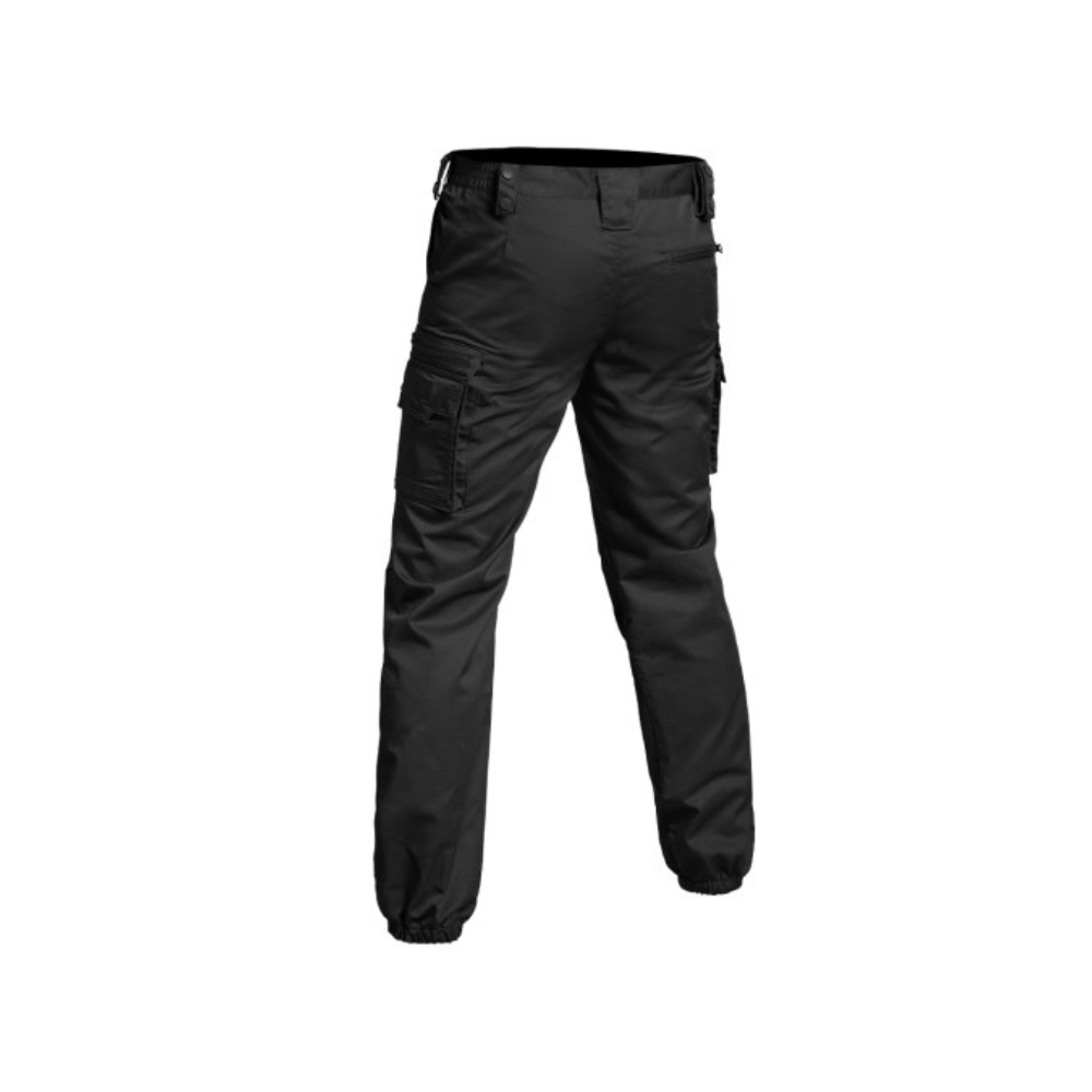 Image du pantalon V2 SÉCU-ONE noir avec bas élastique de la marque A10 Equipment, résistant et ergonomique, adapté aux métiers de la Sécurité Privée
