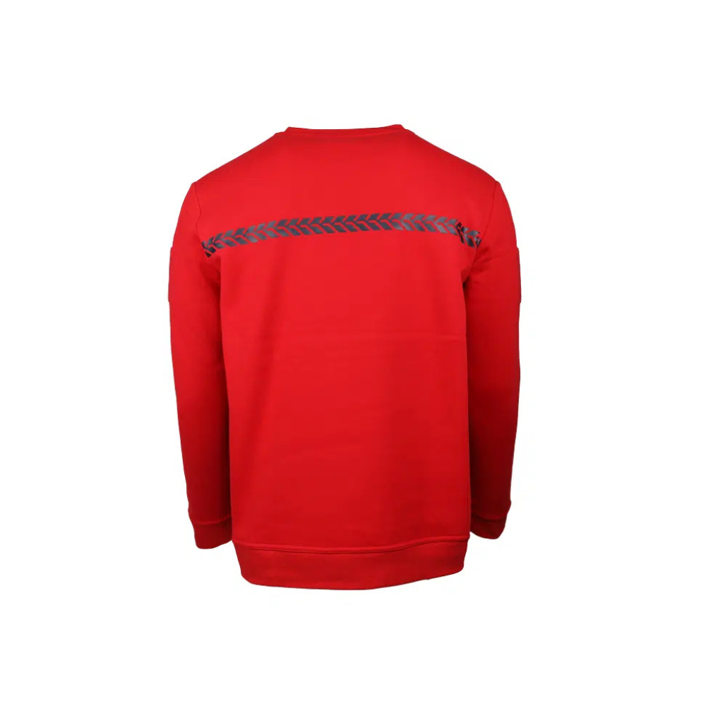 Rouge Sweat Sécurité Incendie GK Safetek avec bandes anthracite et logo Sécurité Incendie sur la poitrine